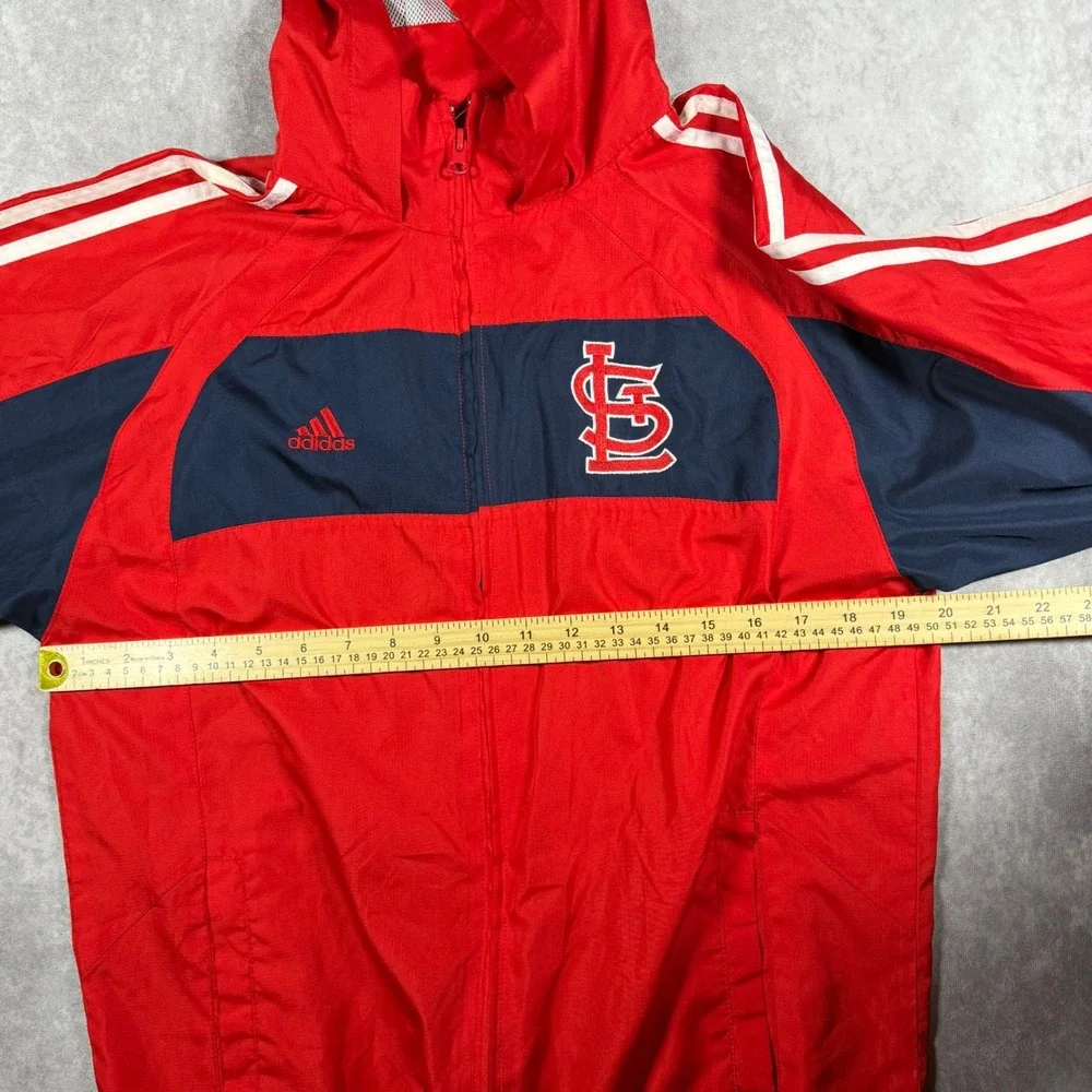 Adidas St. Louis Cardinals Kids L 14/16 Red Full Zip Hooded Windbreaker Jacket